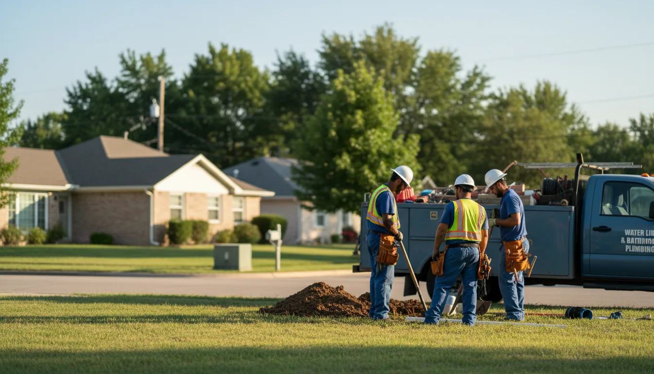 Residential water line and bathroom plumbing service in Trinity, TX